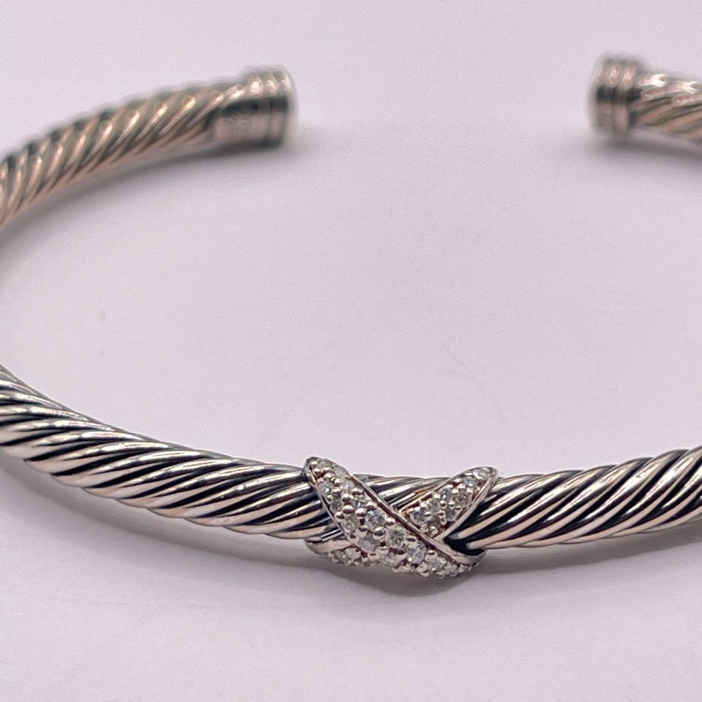 David Yurman Cable Flex X Station Bracelet with Diamonds - Picture 7 of 8